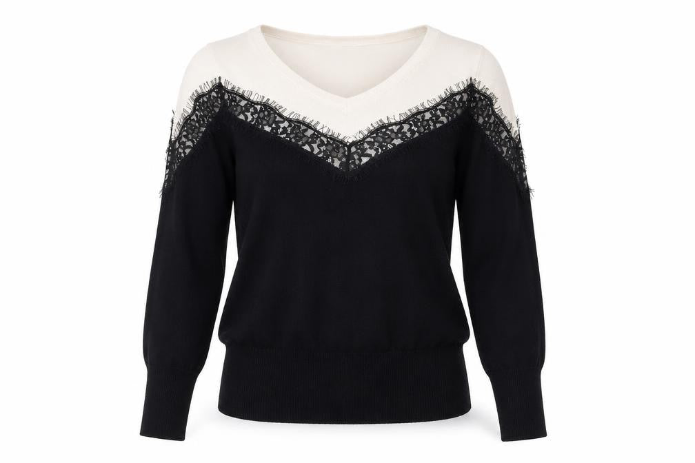 Body Flirt Women’s Black V-Neck Pullover Jumper Size 12
