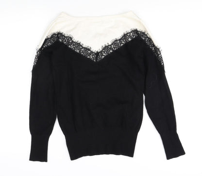 Body Flirt Women’s Black V-Neck Pullover Jumper Size 12