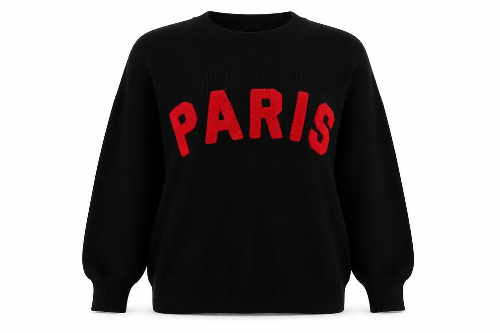 MOCCCI Women's Black Crew Neck City Jumper