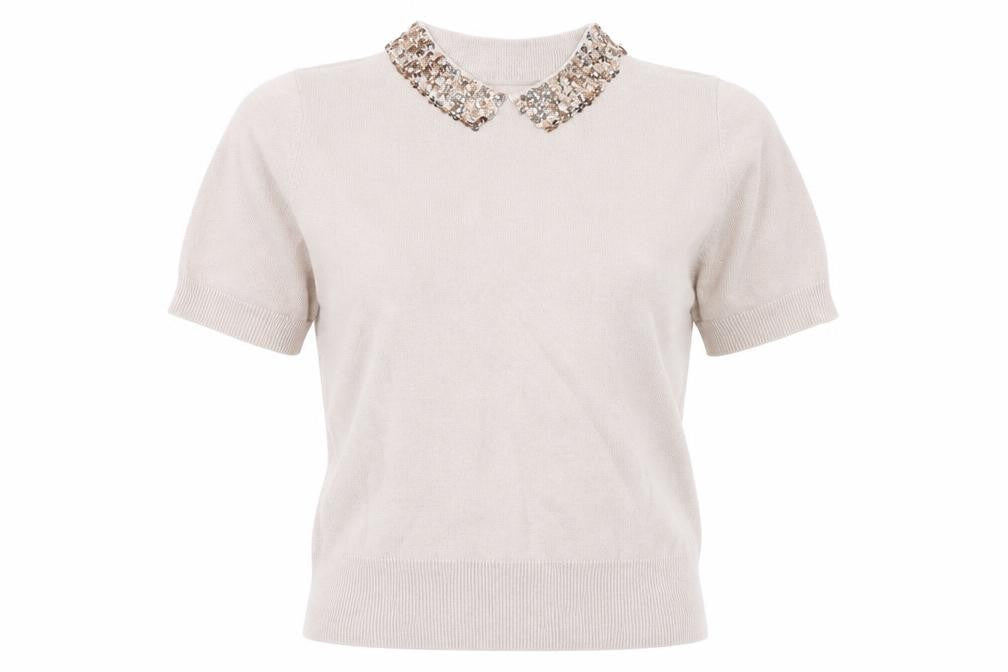 French Connection Women's Beige XS Collared Jumper