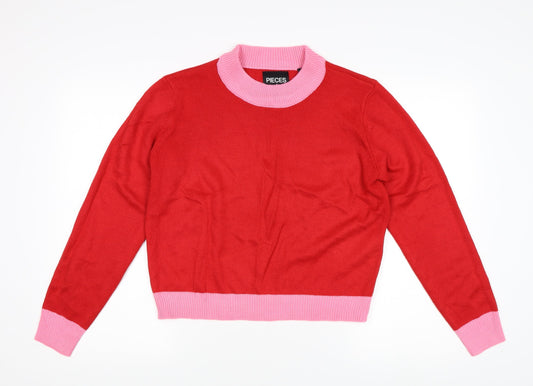 Pieces Women's Red Pullover Jumper S