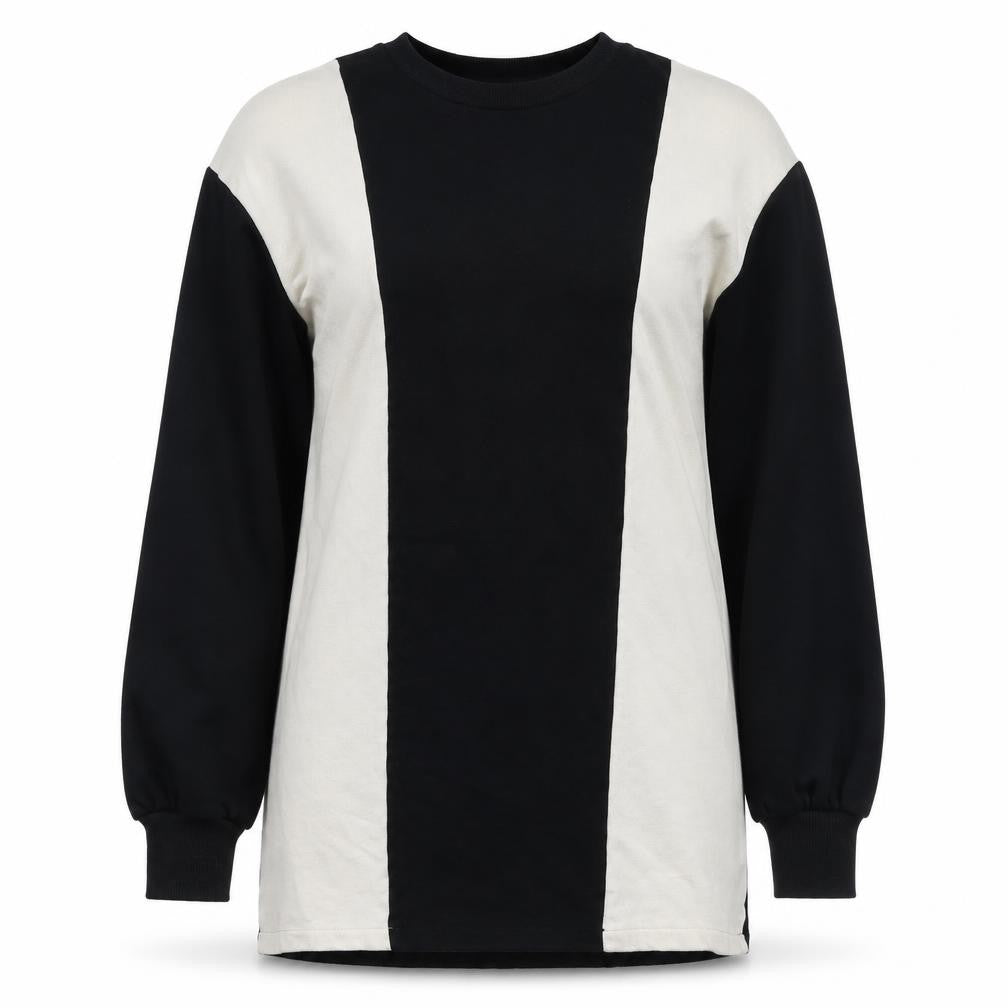 Zara Women's Black S Colourblock Pullover Sweatshirt