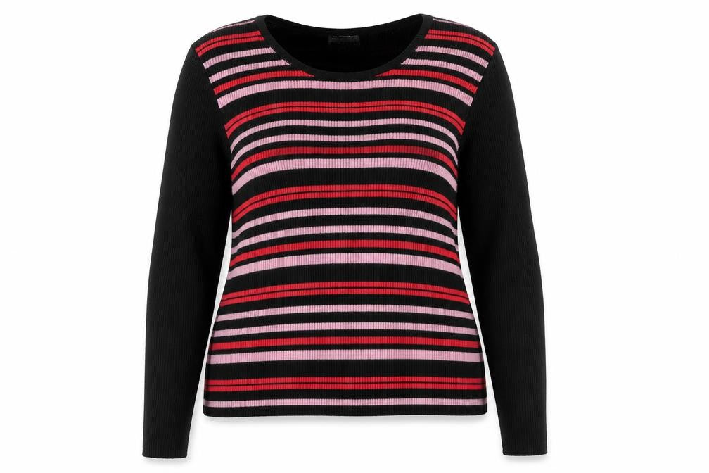 Afibel Women's Plus Size Striped Pullover Jumper