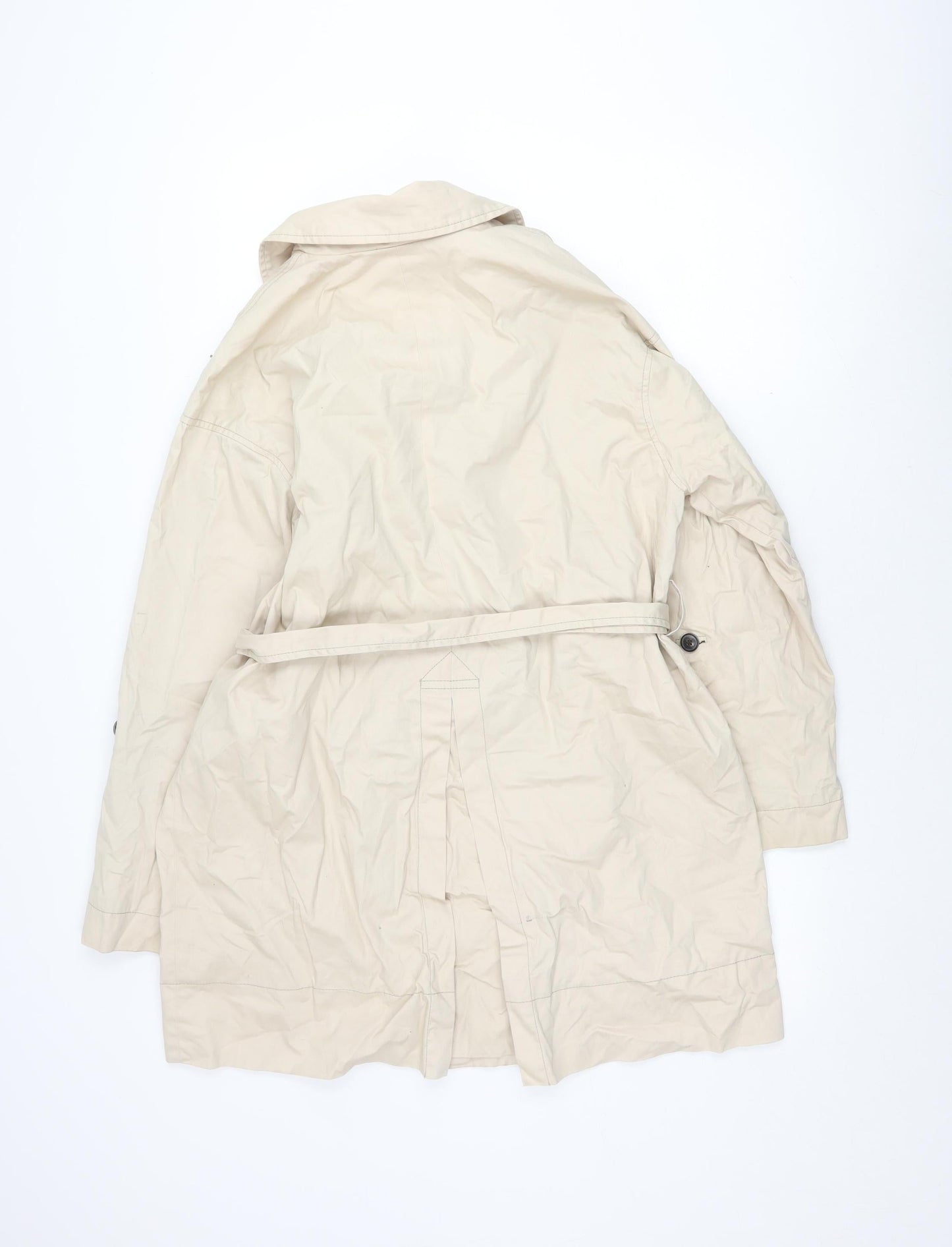 Zara Women's Beige Trench Coat Size 12 Belted Casual