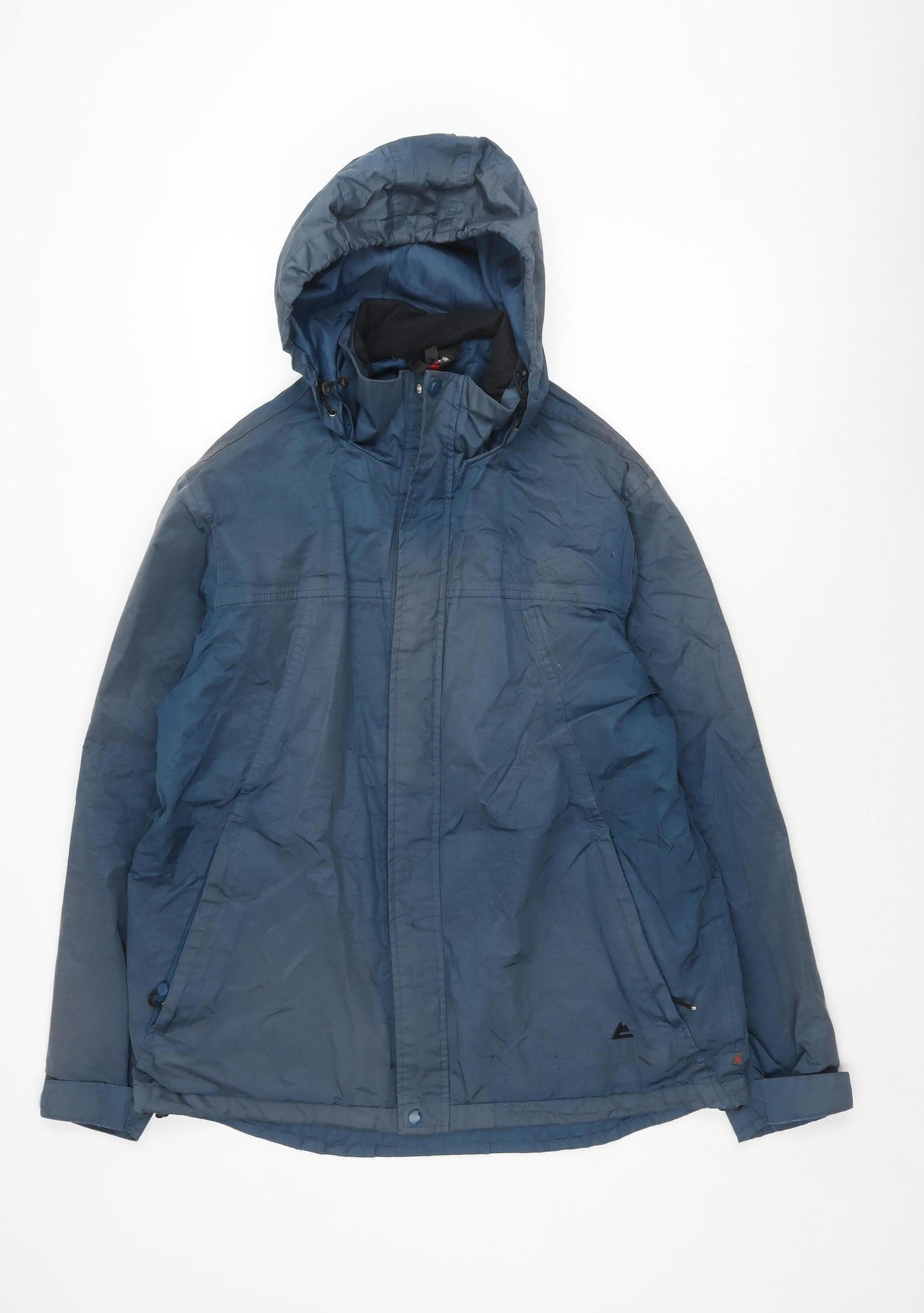 One Valley Men's Blue Parka Jacket M - Hooded, Zip, Casual