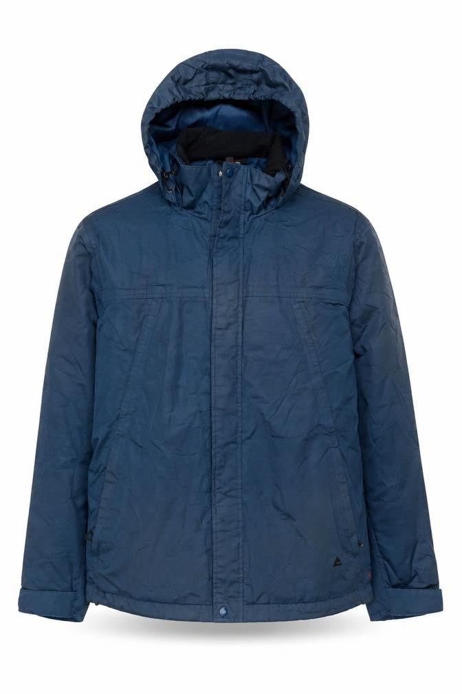 One Valley Men's Blue Parka Jacket M - Hooded, Zip, Casual