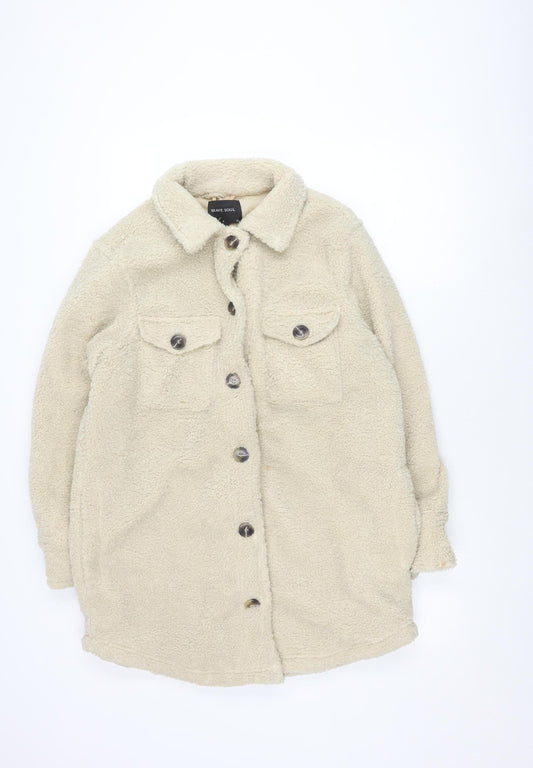 Brave Soul Women's Beige Long Sleeve Teddy Jacket XS