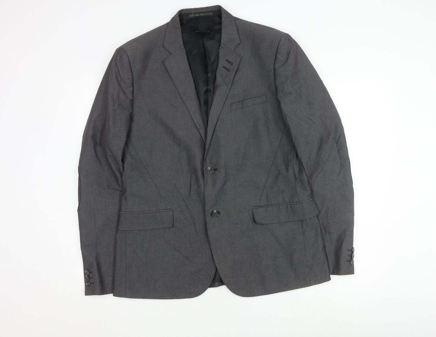 H&M Men's Grey Blazer, Size 44R, Casual Style