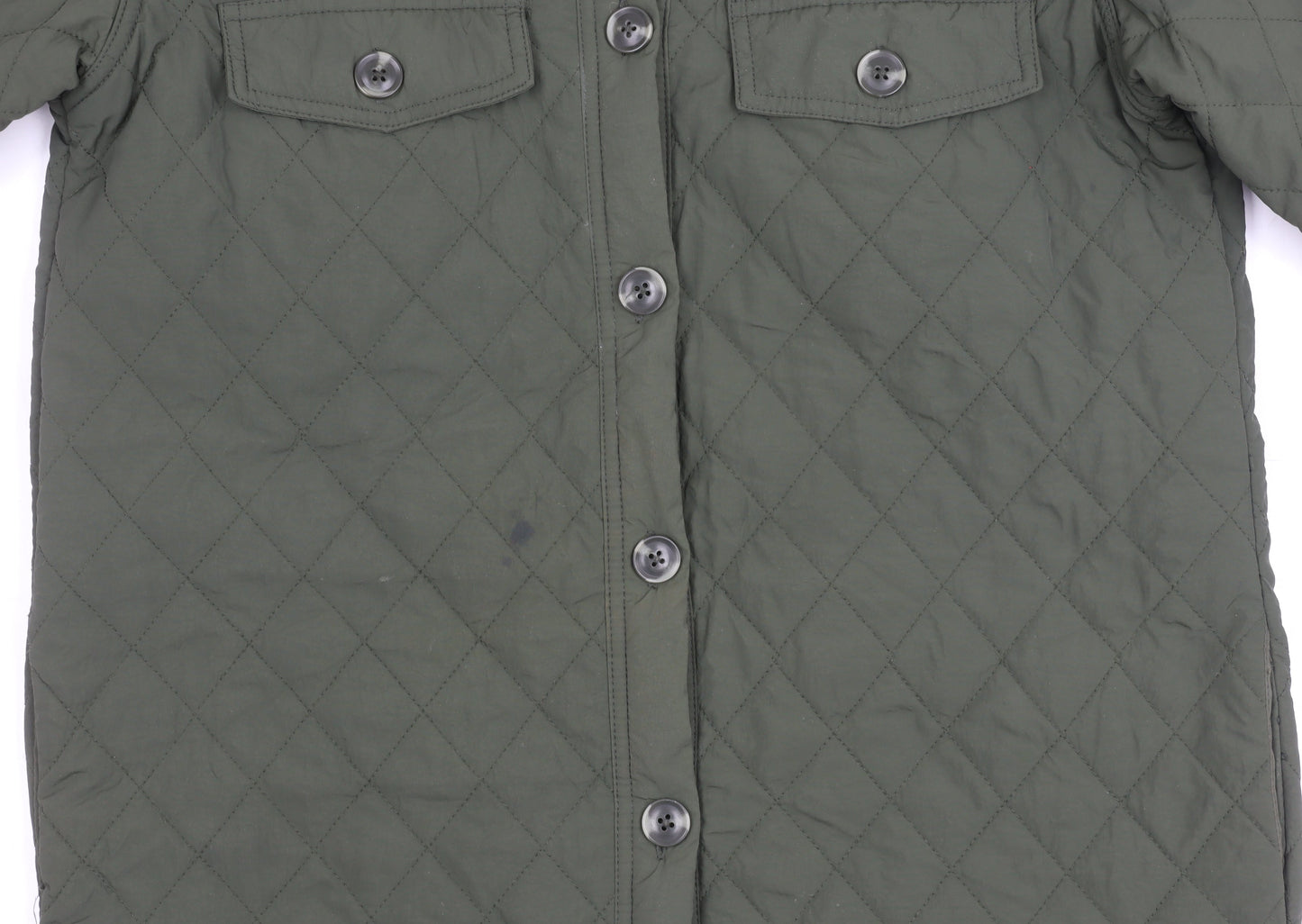 OBJECT Women's Green Quilted Jacket Size 10 Casual