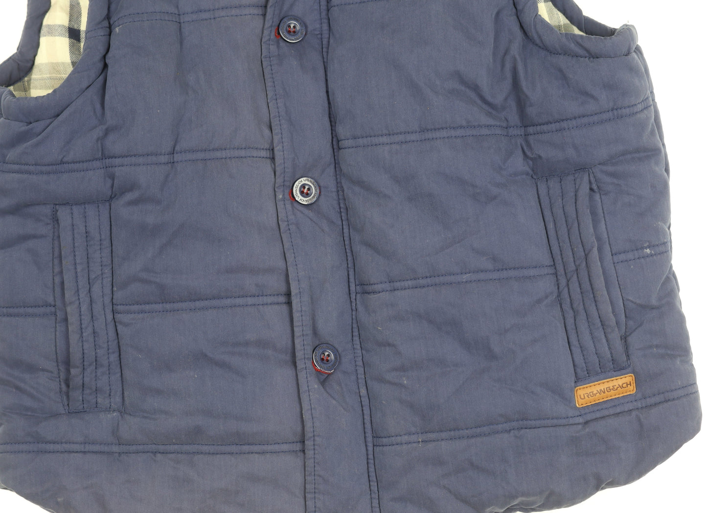 Urban Beach Men's Blue Puffer Waistcoat Size M - Casual