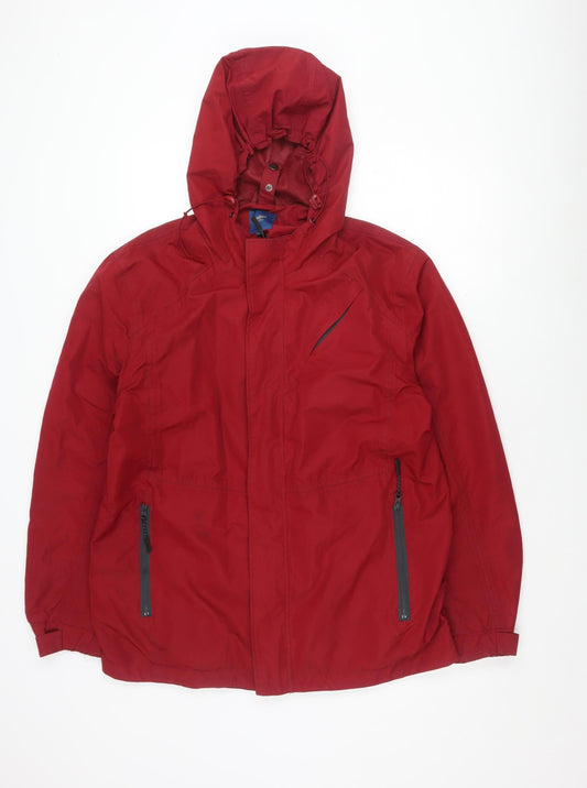 Cotton Traders Men's Red Hooded Jacket M