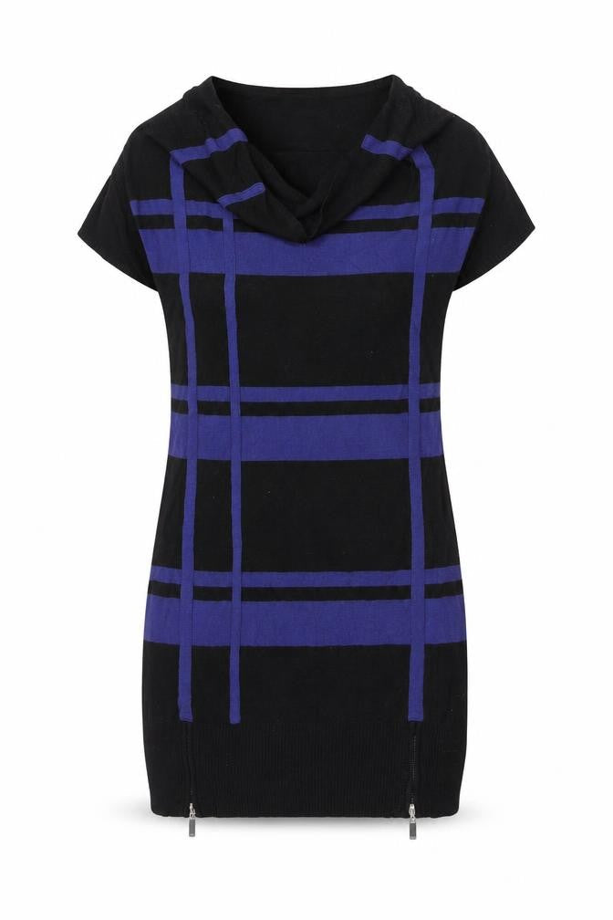 Monari Women's Black Striped Dress, Size 14
