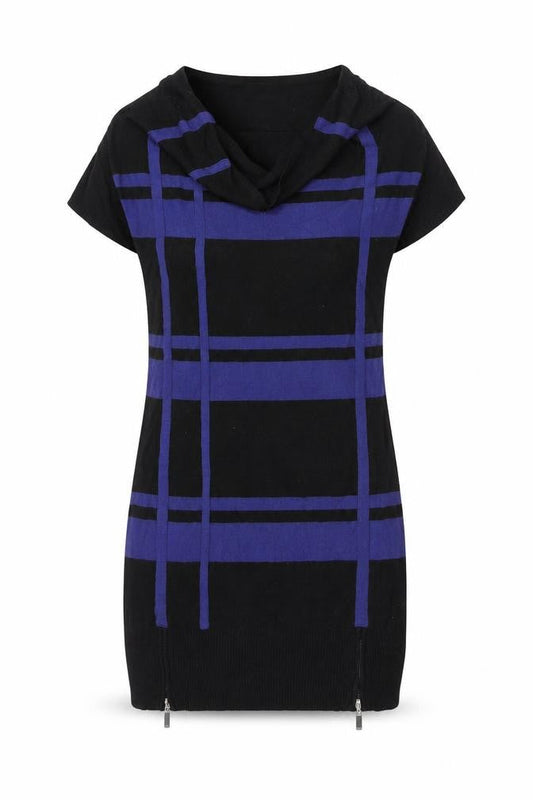 Monari Women's Black Striped Dress, Size 14