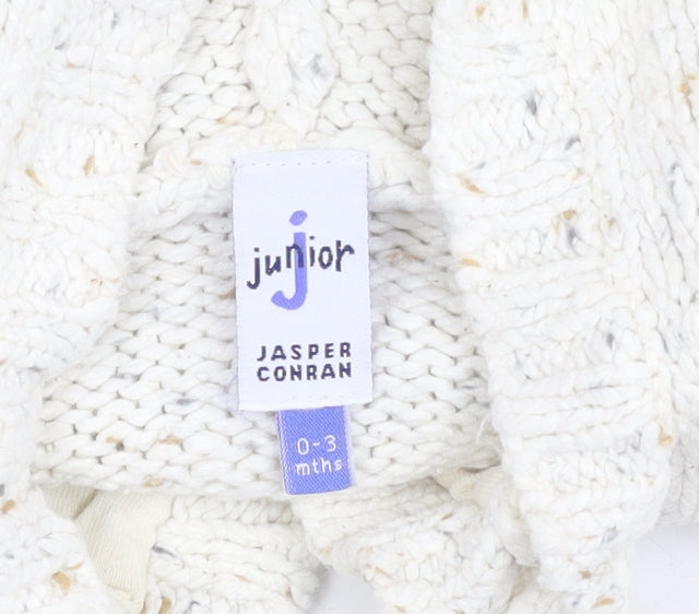 Jasper Conran Ivory Unisex Baby Cardigan 0-3 Months