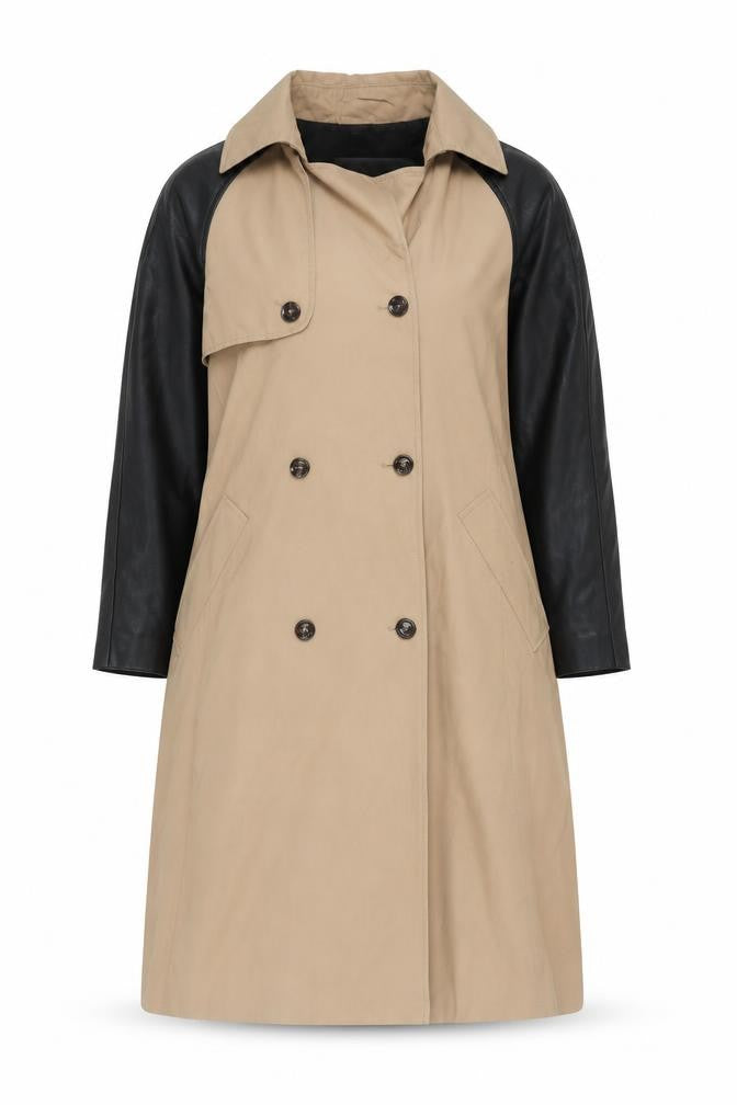 Zara Women Beige Long Trench Coat Size S
