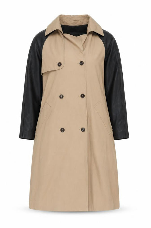 Zara Women Beige Long Trench Coat Size S