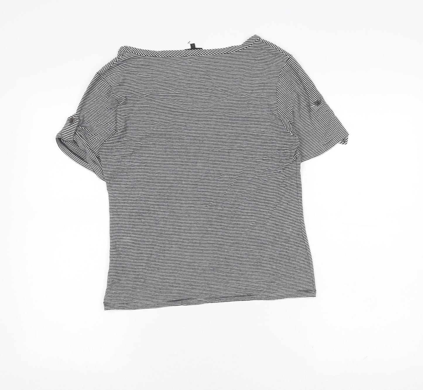 Jaeger Women’s Black Striped T-Shirt, Size L