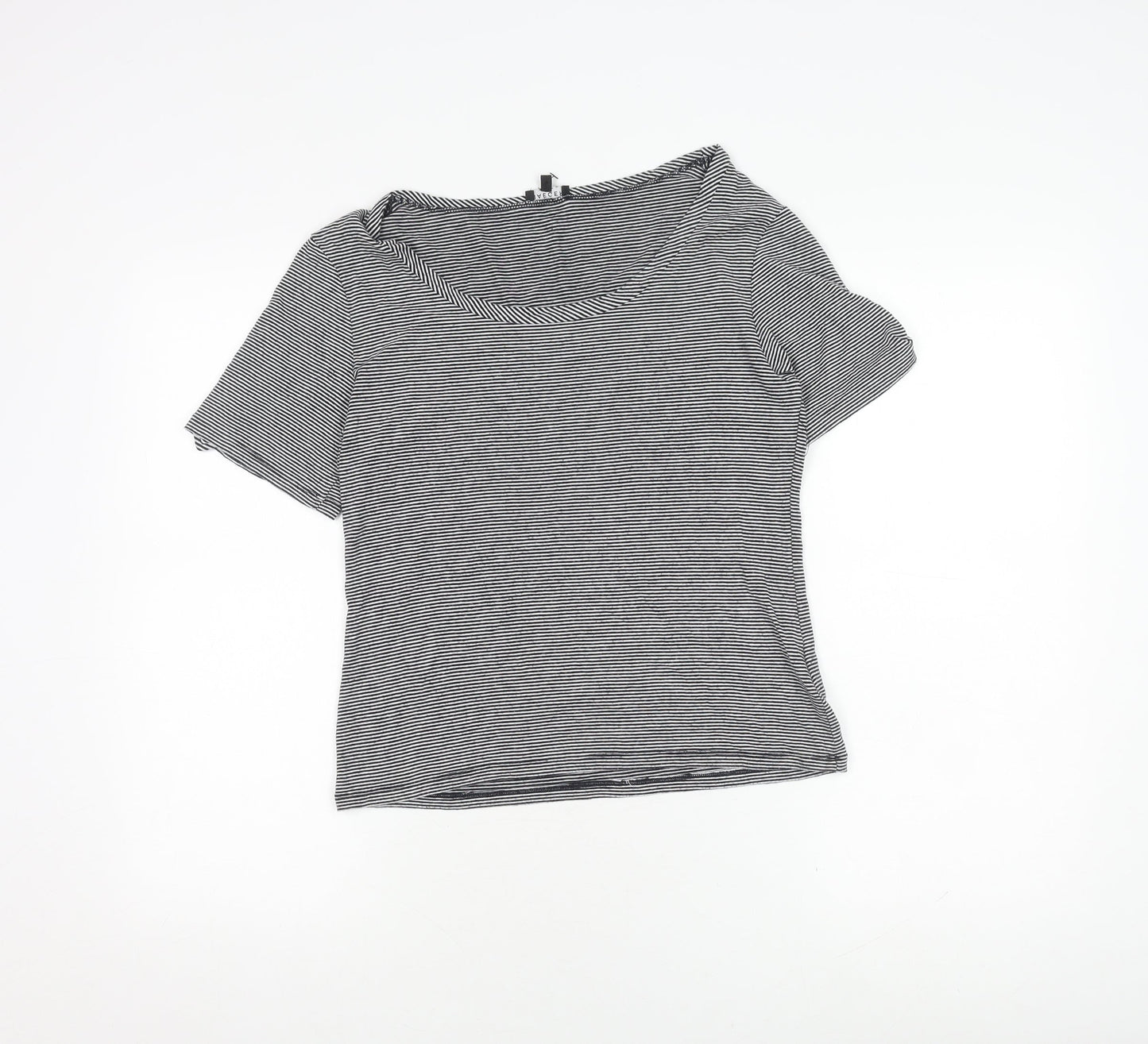 Jaeger Women’s Black Striped T-Shirt, Size L