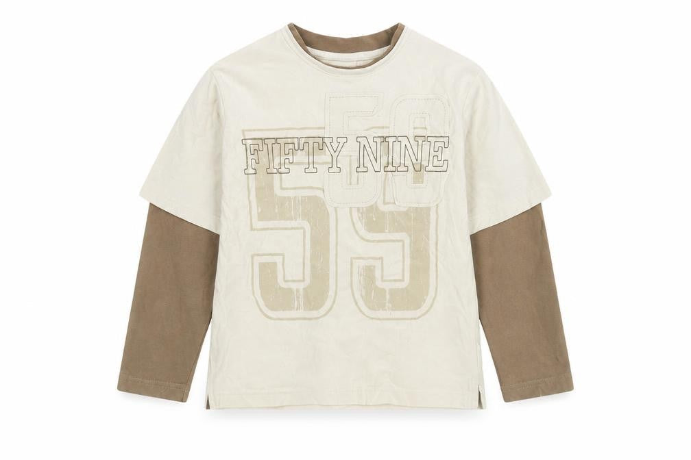 Next Boys Beige Graphic Long Sleeve T-Shirt 4 Years