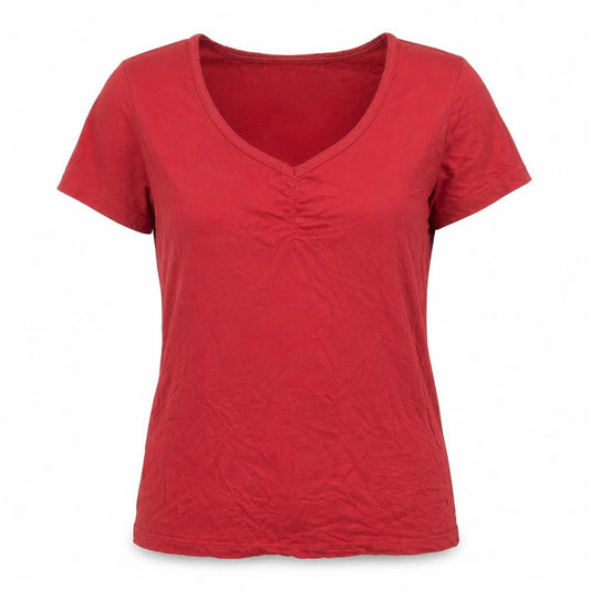 FatFace Women's Red V-Neck T-Shirt, Size 6, Casual Look