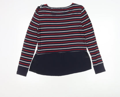 Warehouse Women's Multicoloured Striped Top, Size 12
