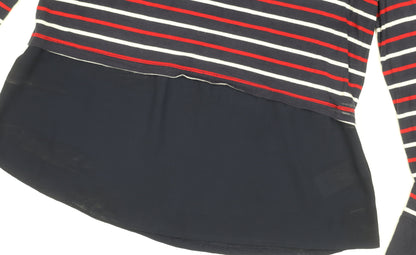 Warehouse Women's Multicoloured Striped Top, Size 12