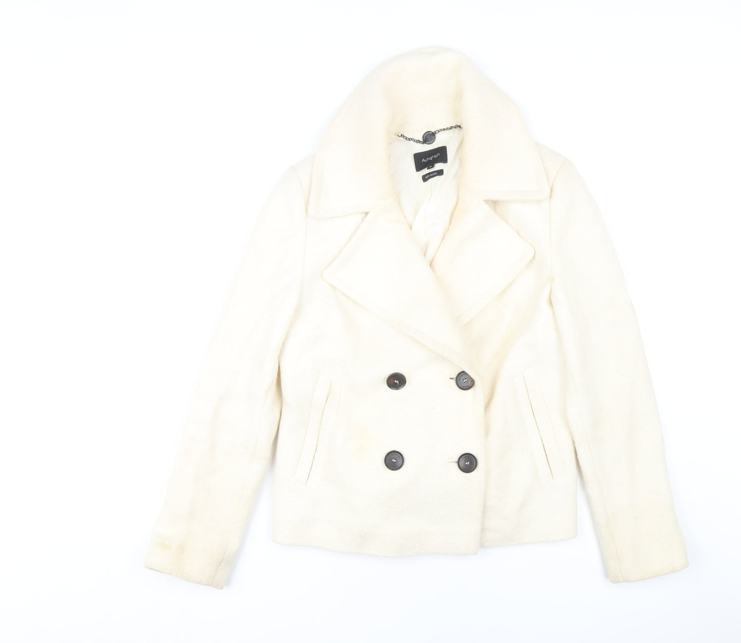Marks and Spencer Ivory Pea Coat Women UK 10 Autumn/Winter