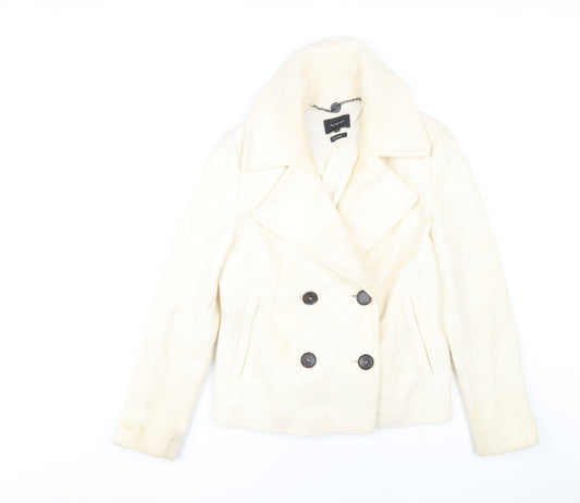 Marks and Spencer Ivory Pea Coat Women UK 10 Autumn/Winter