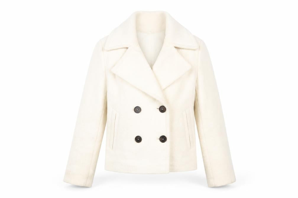 Marks & Spencer Ivory Pea Coat Women UK 10 Autumn/Winter