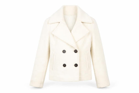 Marks & Spencer Ivory Pea Coat Women UK 10 Autumn/Winter