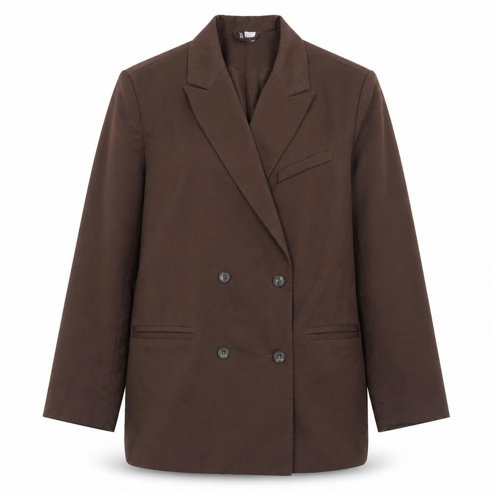 H&M Women’s Brown Double-Breasted Blazer Size 12