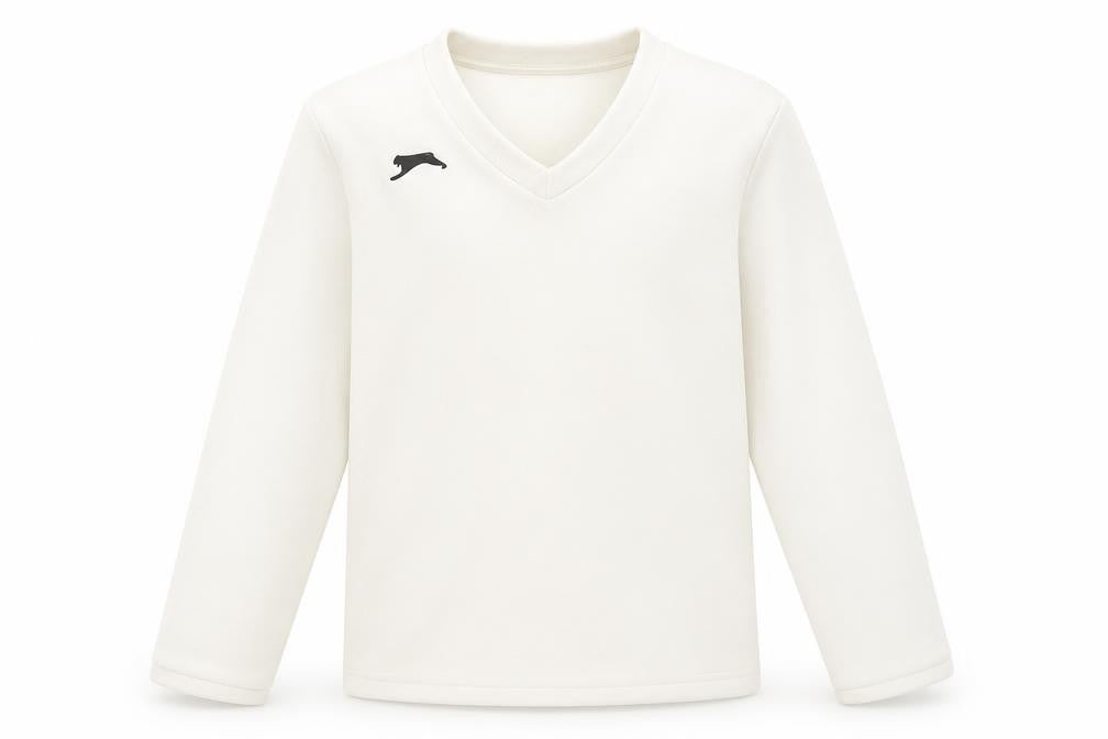 Slazenger Boys Long Sleeve White Pullover 7-8 Years