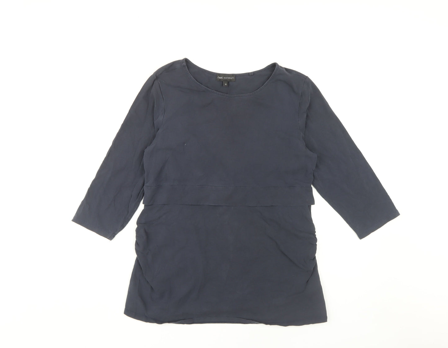 Next Maternity Blue Top with 3/4 Sleeves, UK 14