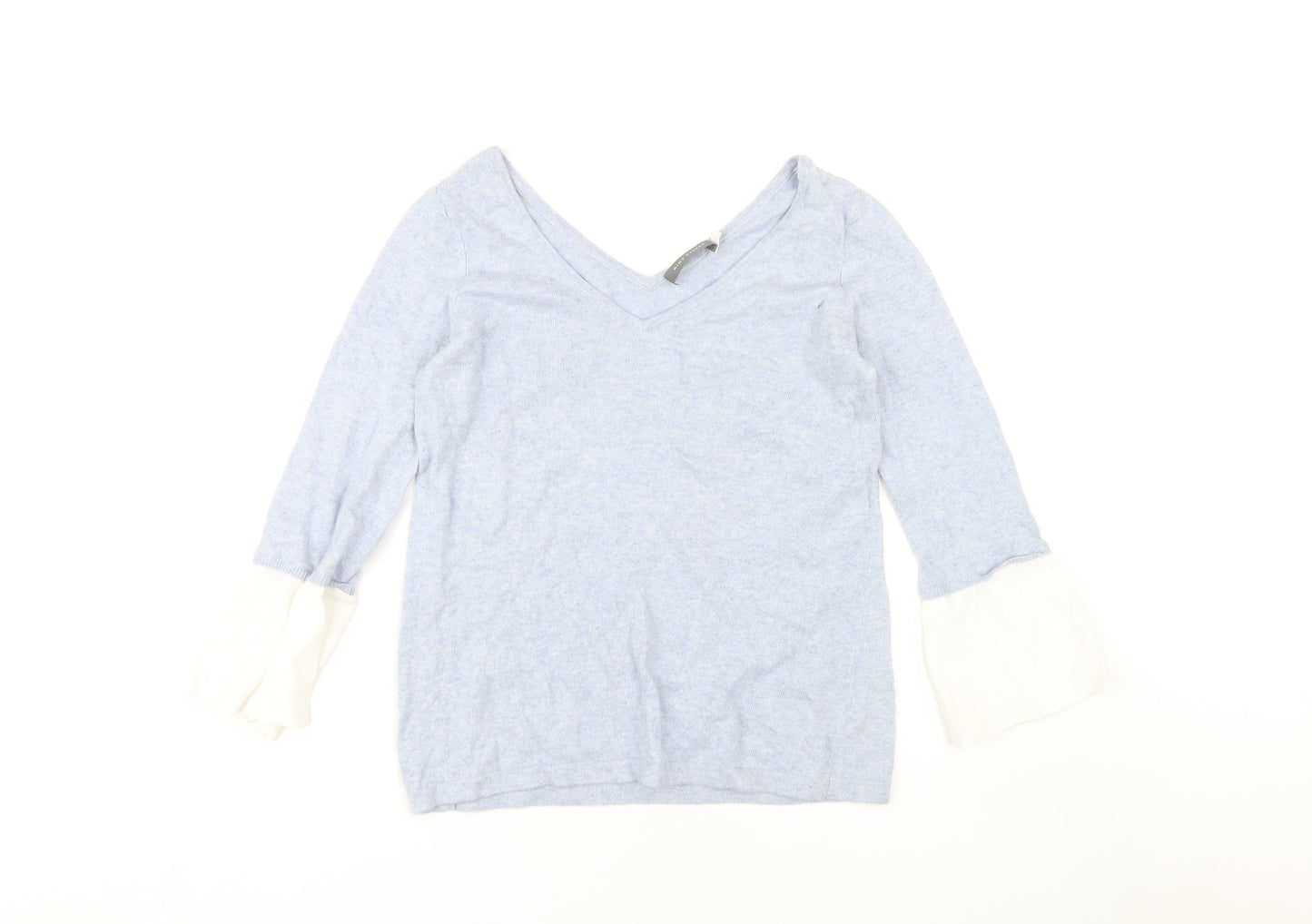 Mint Velvet Women's Blue V-Neck Jumper Size 10