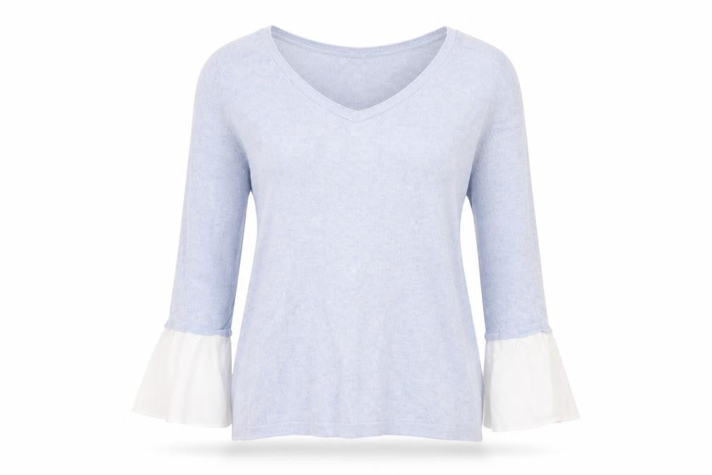 Mint Velvet Women's Blue V-Neck Jumper Size 10