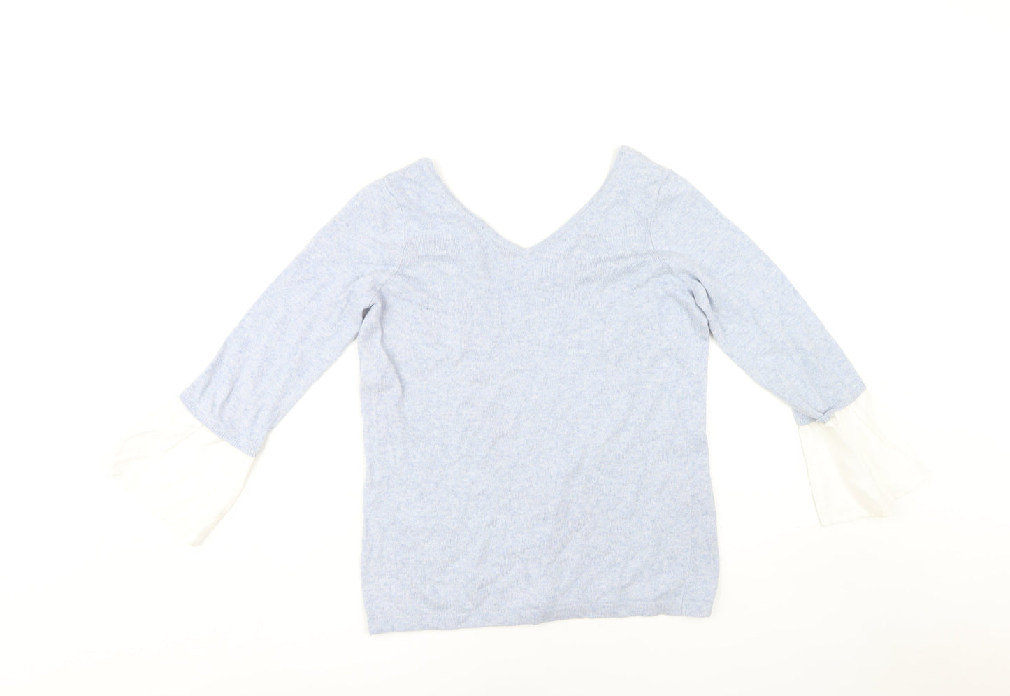 Mint Velvet Women's Blue V-Neck Jumper Size 10