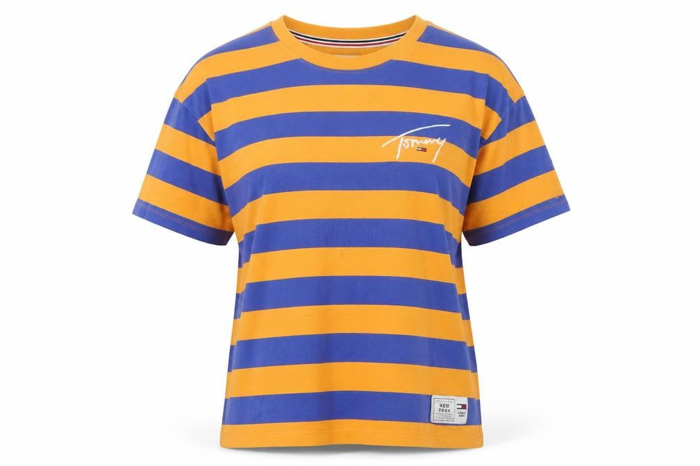 Tommy Jeans Unisex Multicoloured Striped T-Shirt, L