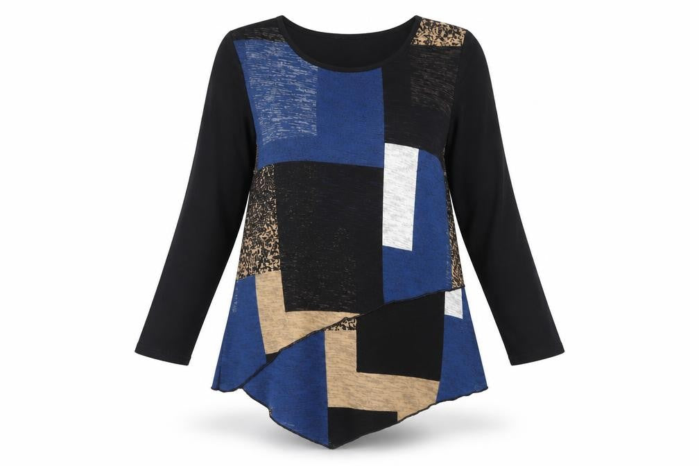 Roman Multicoloured Geometric Tunic for Women - Size 10