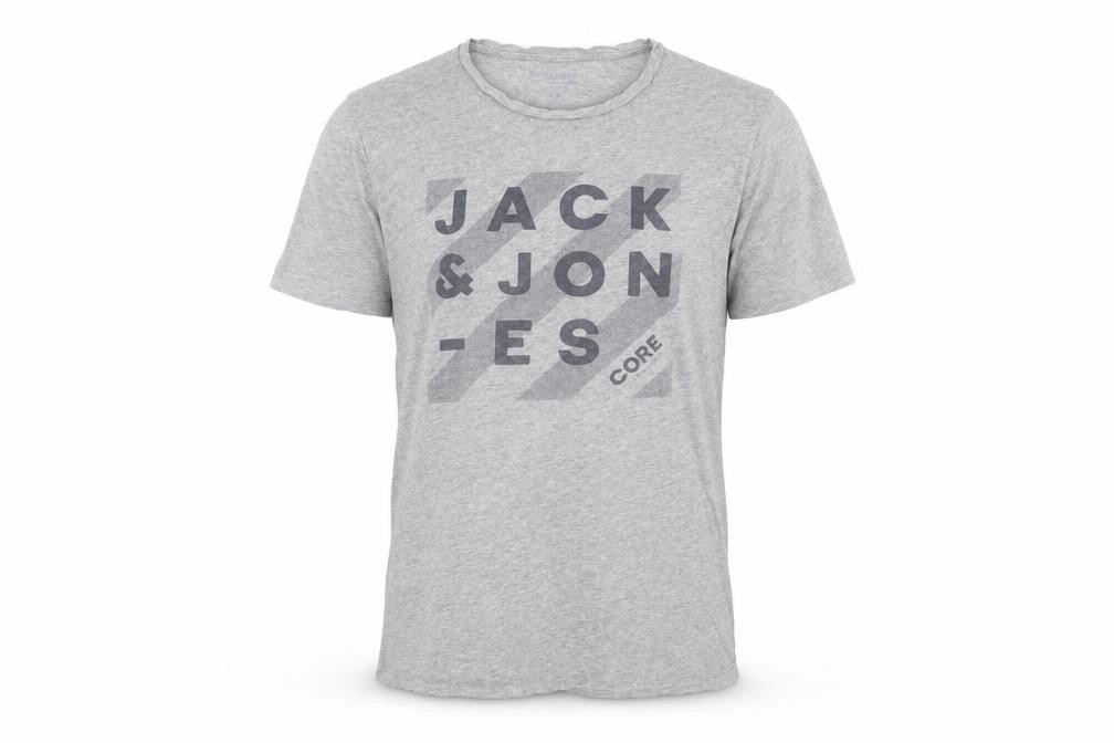 Jack & Jones Men's Grey Graphic Print T-Shirt, M