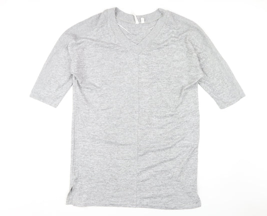 Cable & Gauge Women's Grey V-Neck Half Sleeve Dress