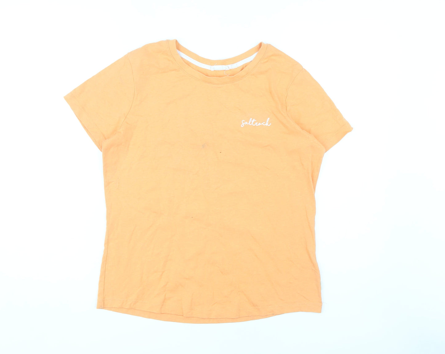 Saltrock Women's Orange T-Shirt Size 12 Crew Neck Summer