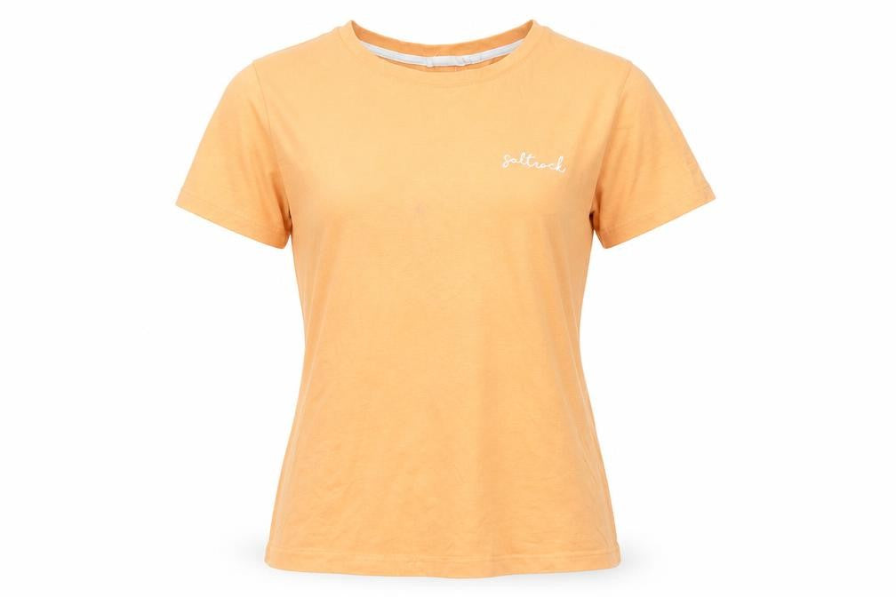 Saltrock Women's Orange T-Shirt Size 12 Crew Neck Summer