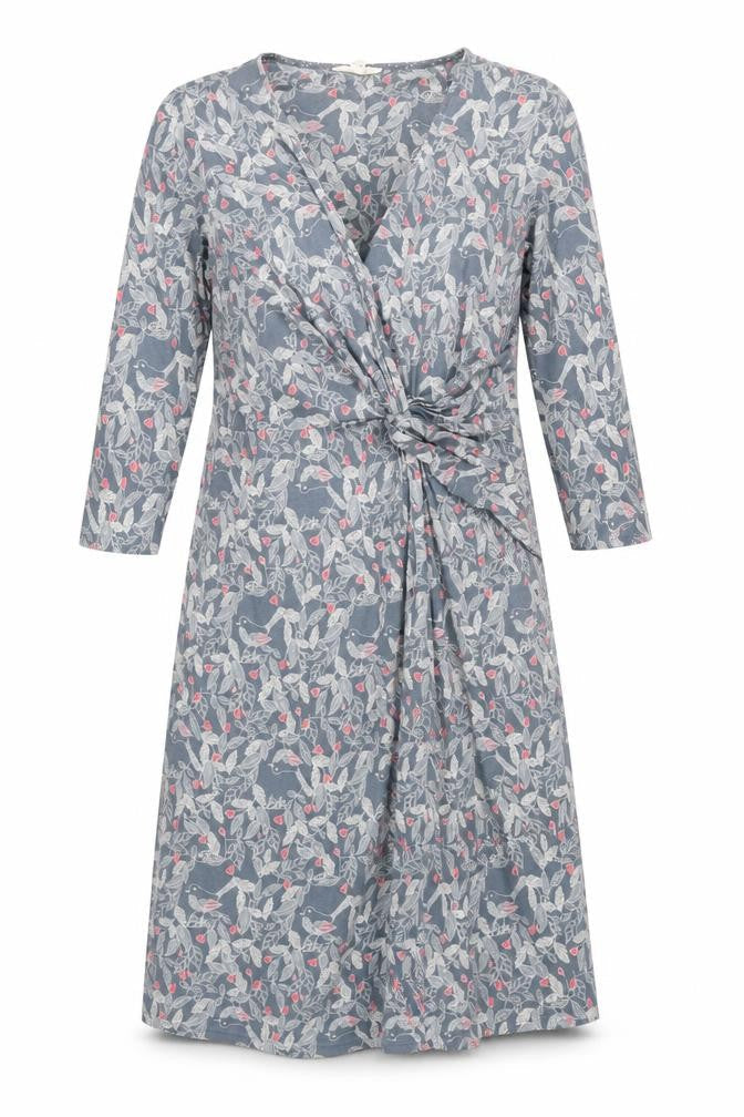 White Stuff Women's Grey Floral Dress UK 16