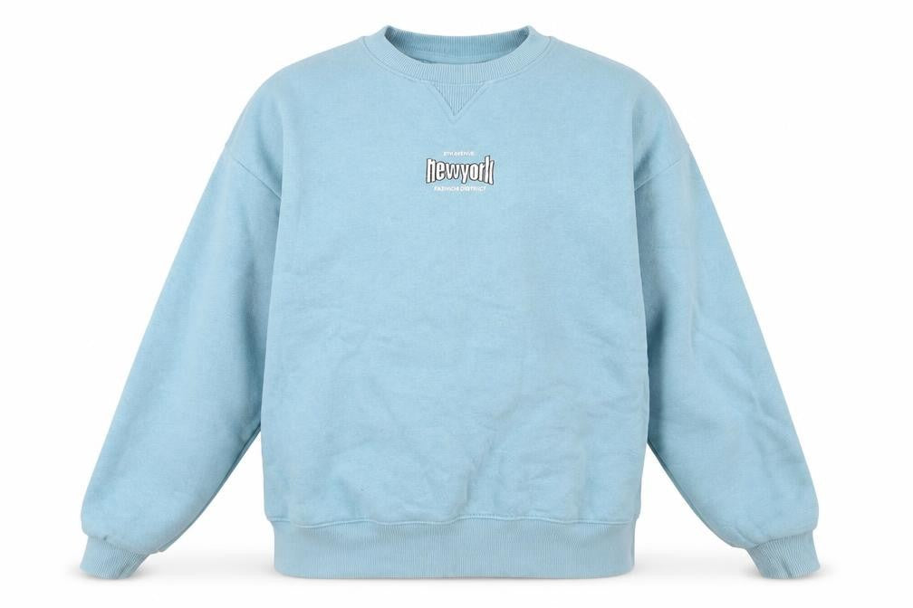 Pull & Bear Men's Blue Graphic Print Sweatshirt S