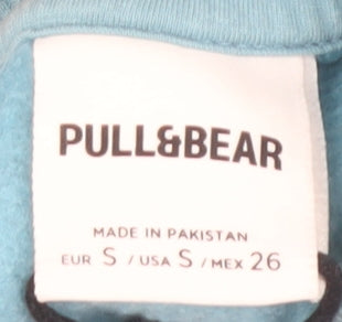 Pull & Bear Men's Blue Graphic Print Sweatshirt S