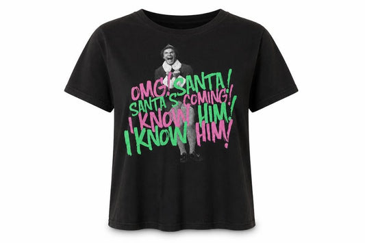 Elf Womens Black Christmas T-Shirt Size 14-16