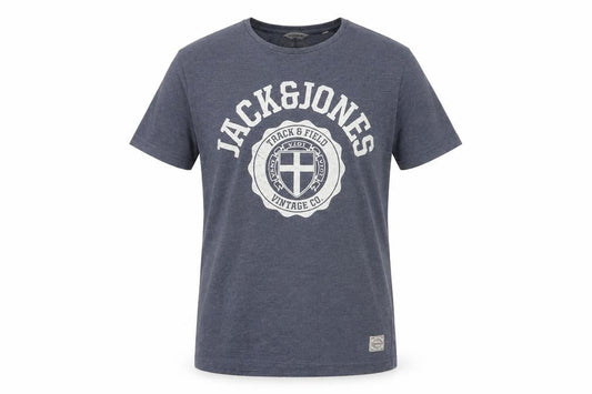 Jack & Jones Men's Blue Graphic Print T-Shirt L