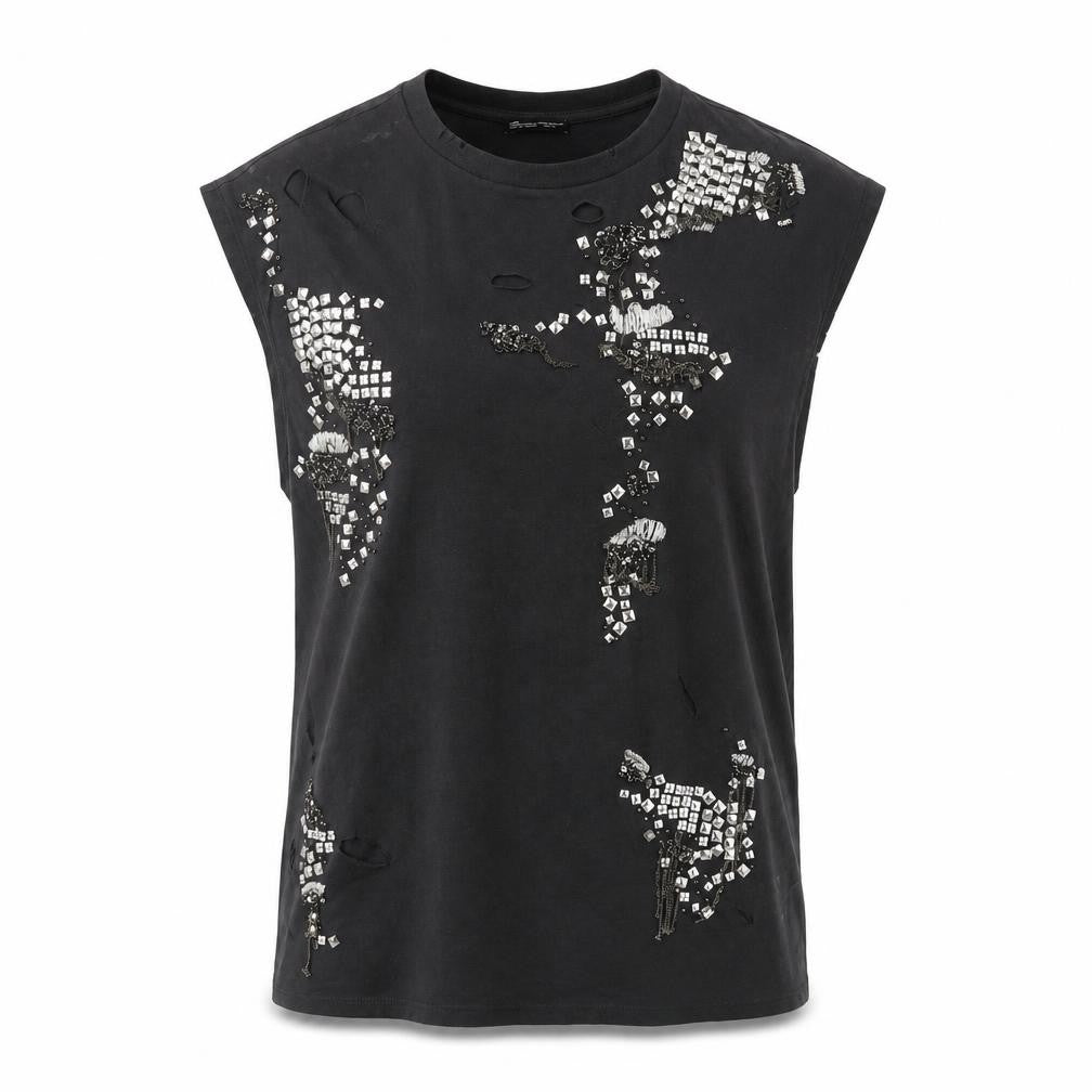 Zara Women's Black Basic Sleeveless T-Shirt M