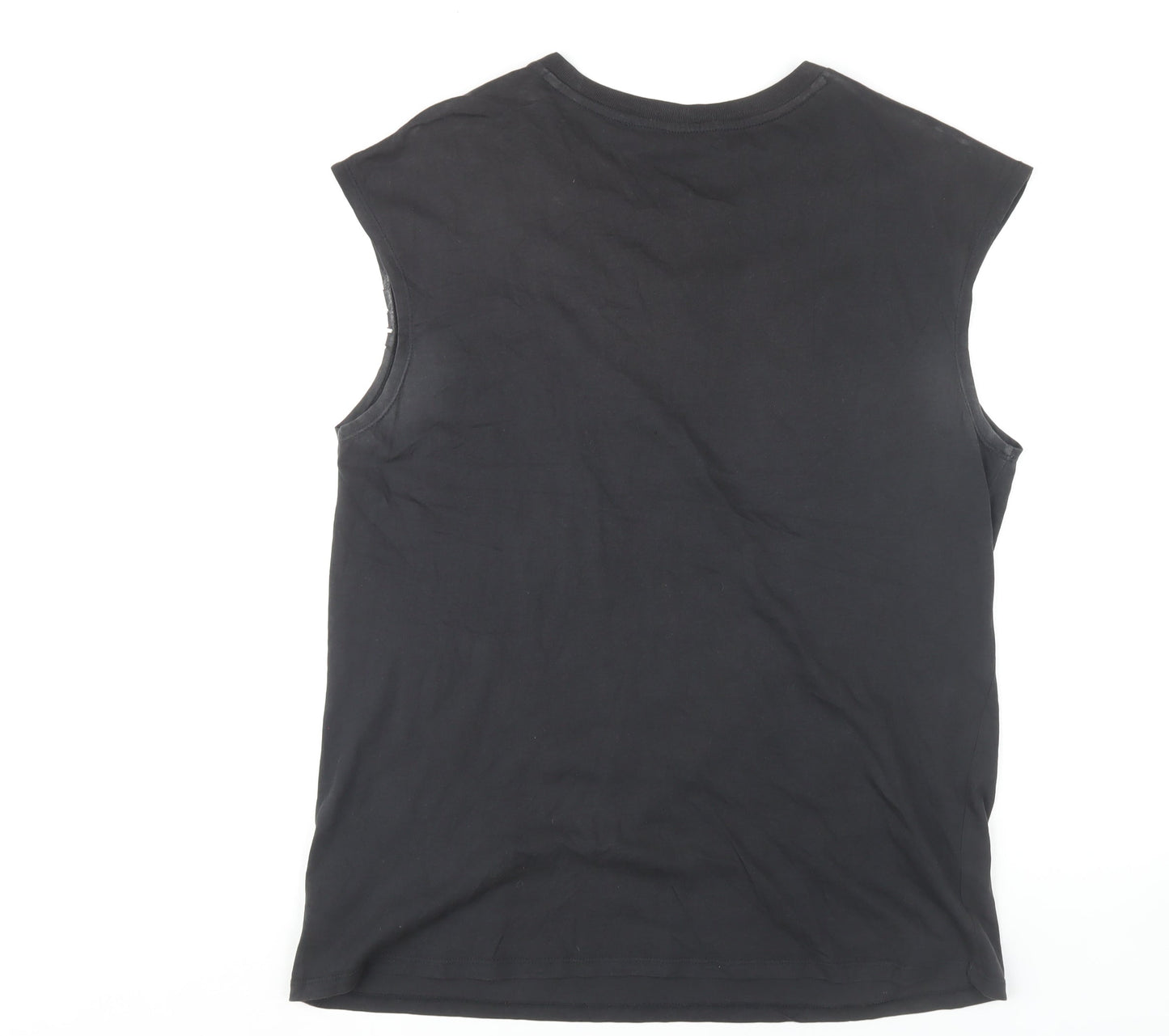 Zara Women's Black Basic Sleeveless T-Shirt M