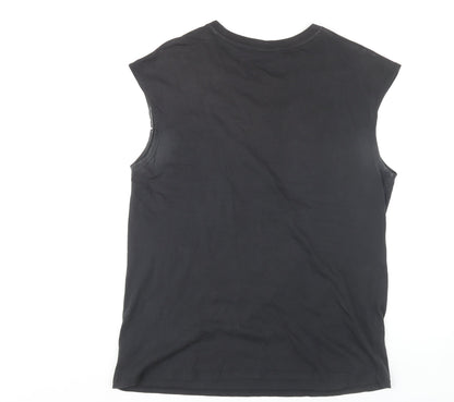 Zara Women's Black Basic Sleeveless T-Shirt M